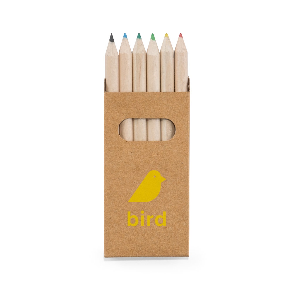 BIRD. Scatola con 6 matite colorate