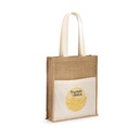 BRAGA. Borsa in juta (240 g/m²) con tasca in 100% cotone (140 g/m²)