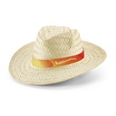 EDWARD RIB. Cappello di paglia naturale con elastico stampato a sublimazione