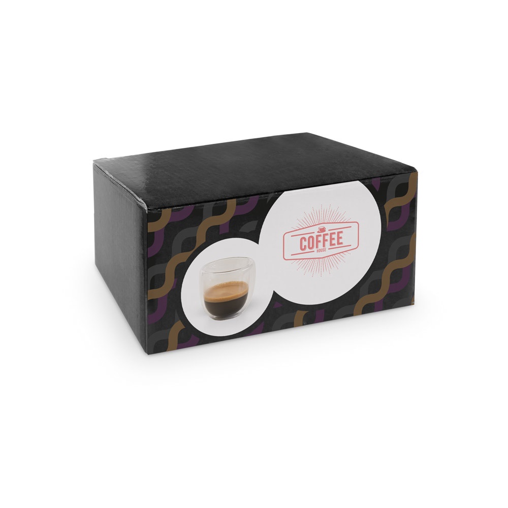 EXPRESSO. Set da caffè in vetro borosilicato con 2 tazze