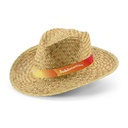 JEAN RIB. Cappello di paglia naturale con elastico stampato a sublimazione