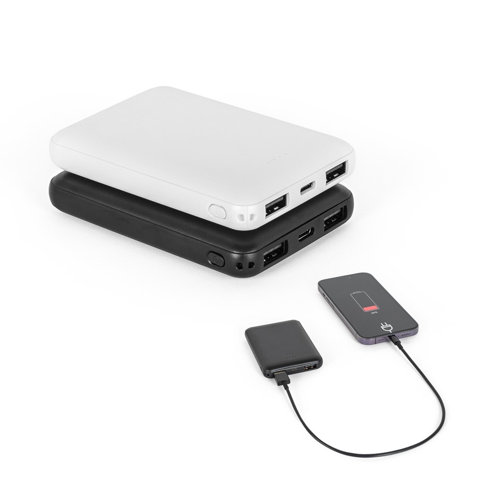 LEAKEY 5. Power bank 5'000 mAh in ABS riciclato (100% rABS)