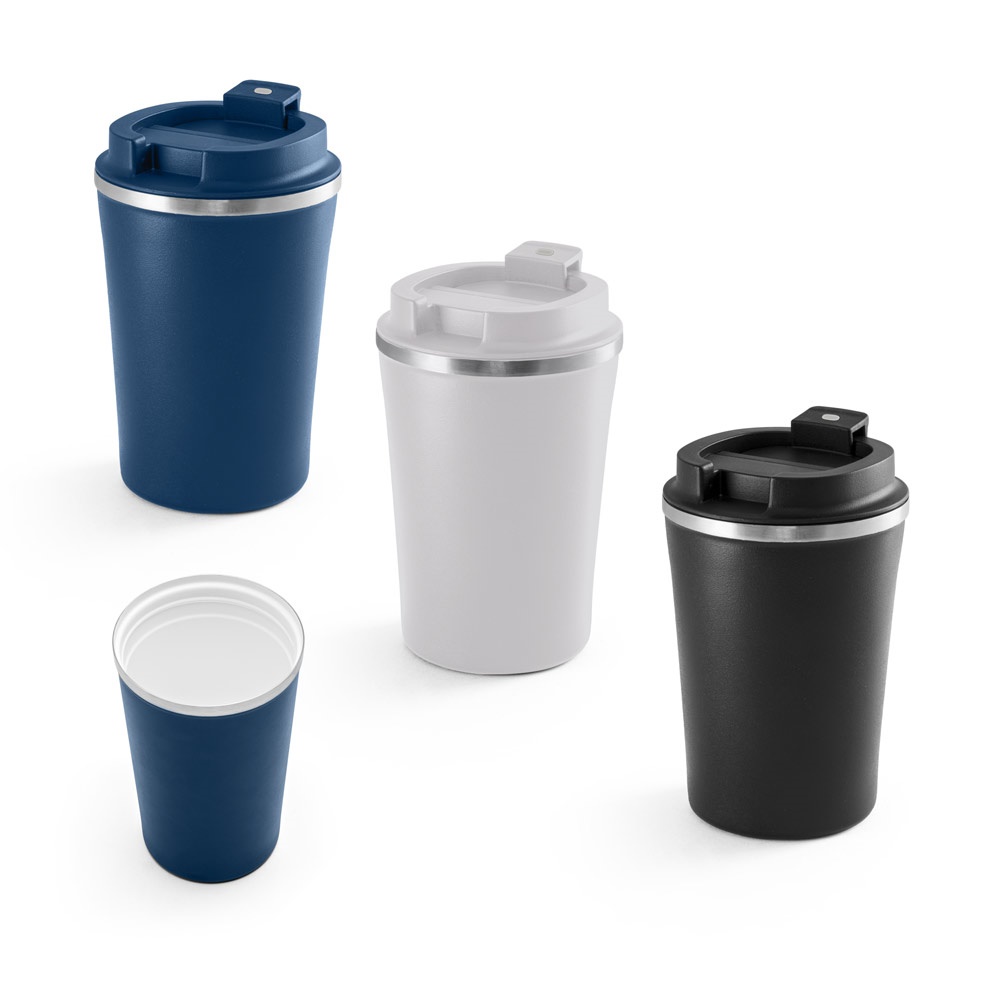 PHELPS CERAMIC. Bicchiere da viaggio in acciaio inossidabile con interno in ceramica 470 ml
