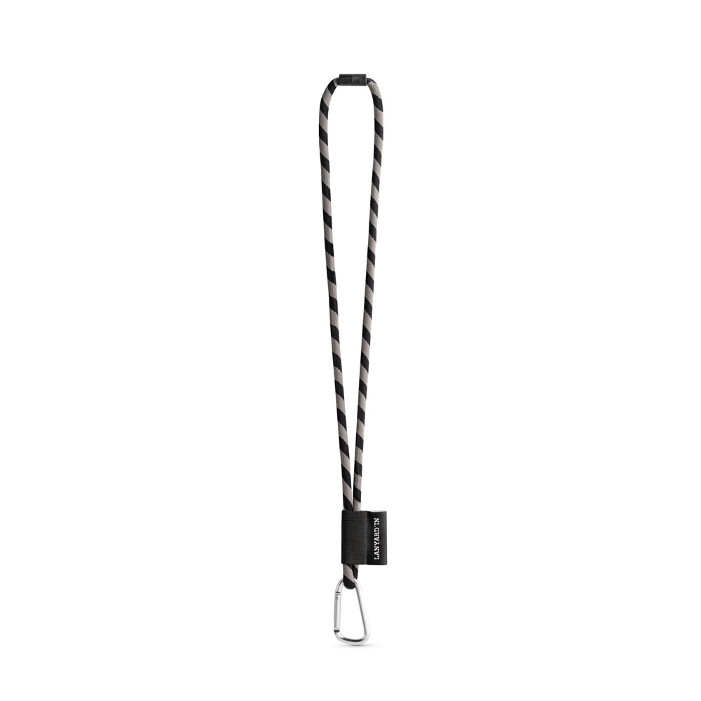SET Lanyard TUBE Long (Ø 7 mm) con moschettone a D da 55 mm e chiusura di sicurezza da Ø 7 mm