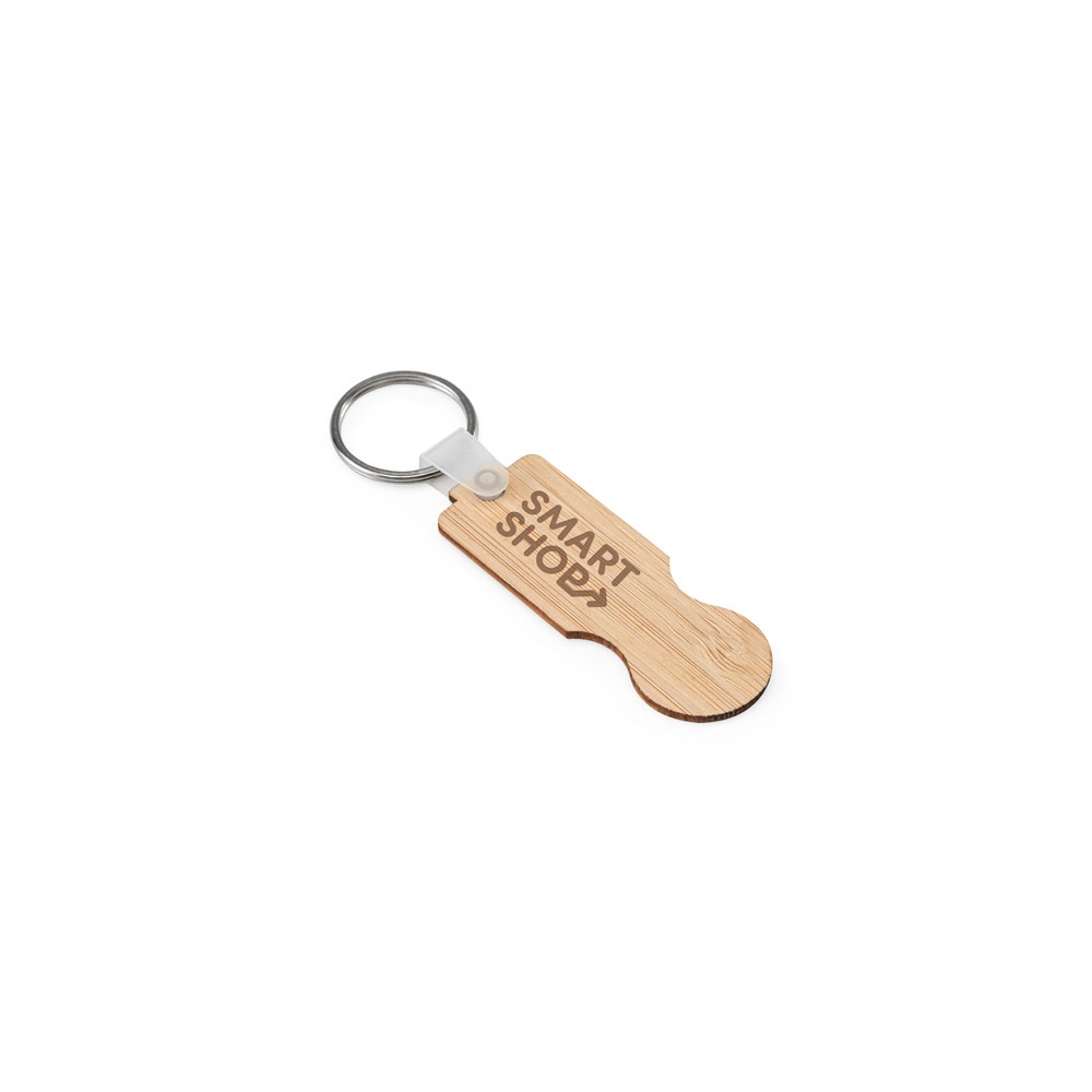 SHOPZ. Portachiavi in bambù con estremità a forma di moneta