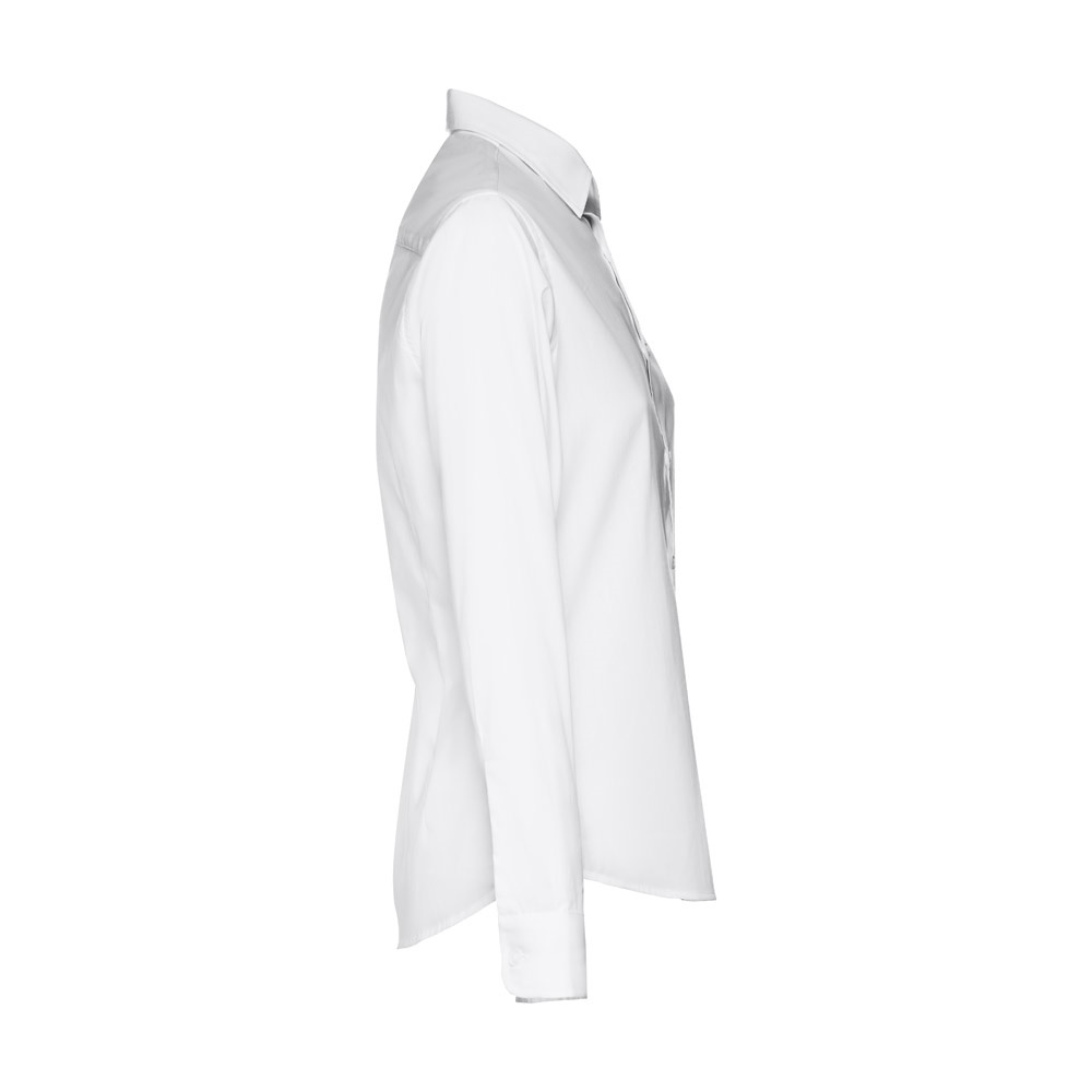 THC PARIS WOMEN WH. Camicia in popeline a maniche lunghe da donna. colore bianco