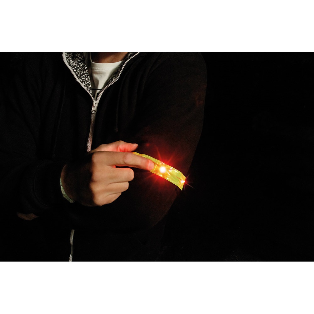 VISIBLE. Polsino riflettente con 4 LED rossi