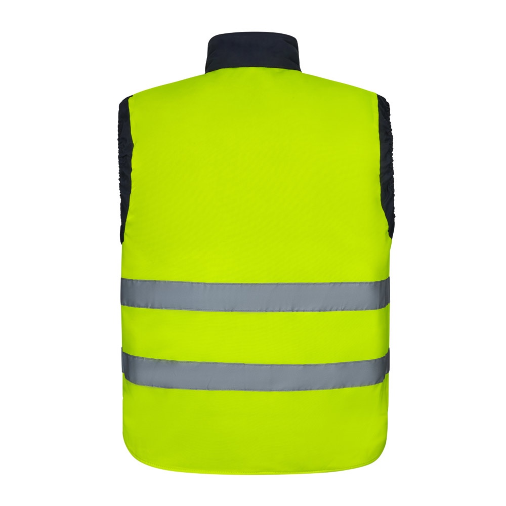 VL DIANA. Gilet imbottito (220g/m²), reversibile e con diverse tasche, in poliestere (100%), con chiusura a zip e tirante reversibile