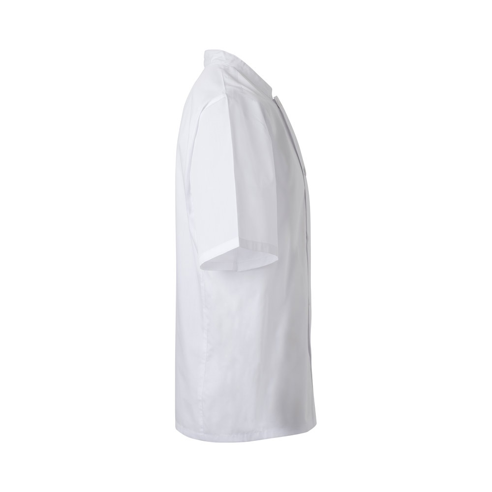 VL DURGA. Giacca da cucina in popeline (110g/m²) a maniche corte, in cotone (35%) e poliestere (65%)