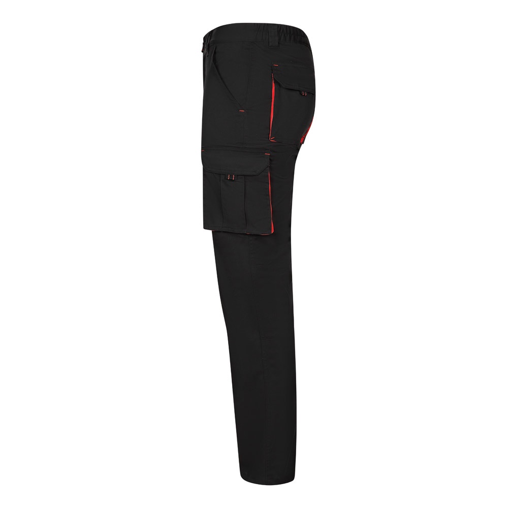 VL FIDES. Pantaloni elasticizzati bicolore con diverse tasche (240g/m²), in cotone (46%), EME (38%) e poliestere (16%)