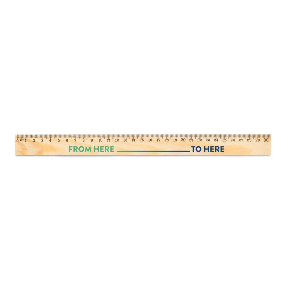 WESLEY 30. Righello in legno di pino con scala graduatada 30 cm