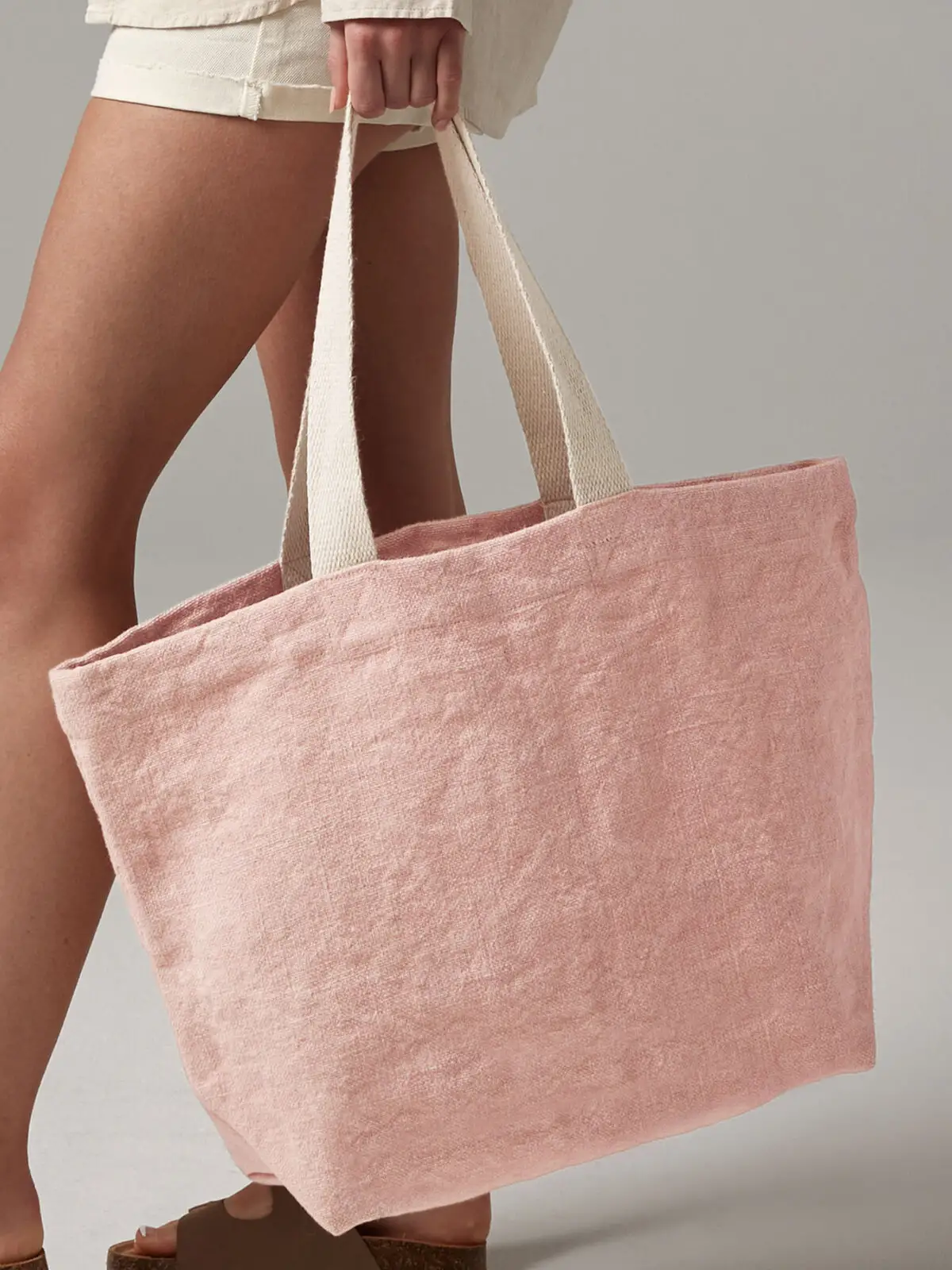 Soft Washed Jute Beach Bag