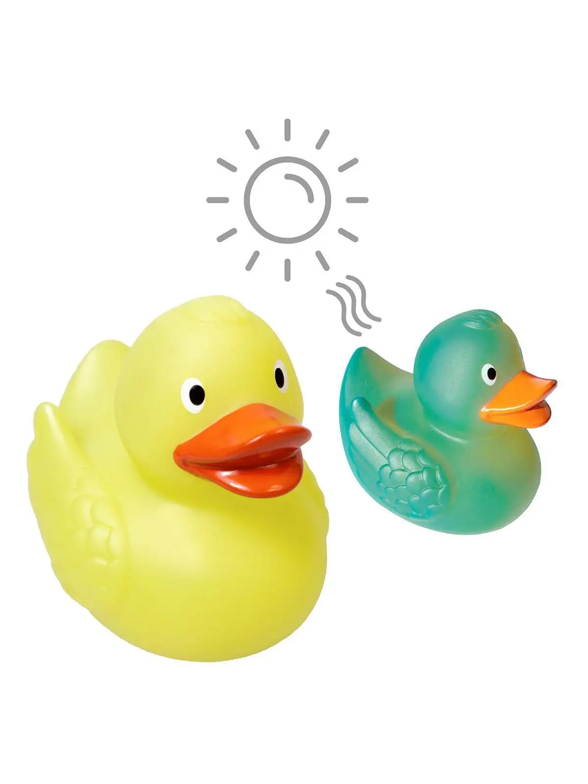 Squeaky duck, colour changing UV
