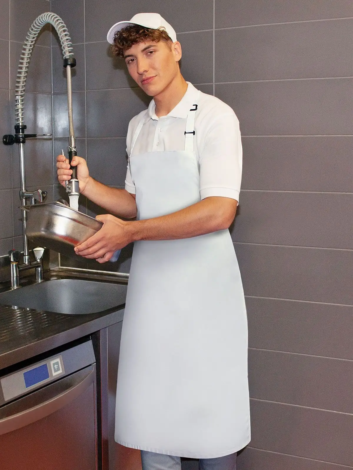 Water-Repellent Bib Apron Basic with Buckle
