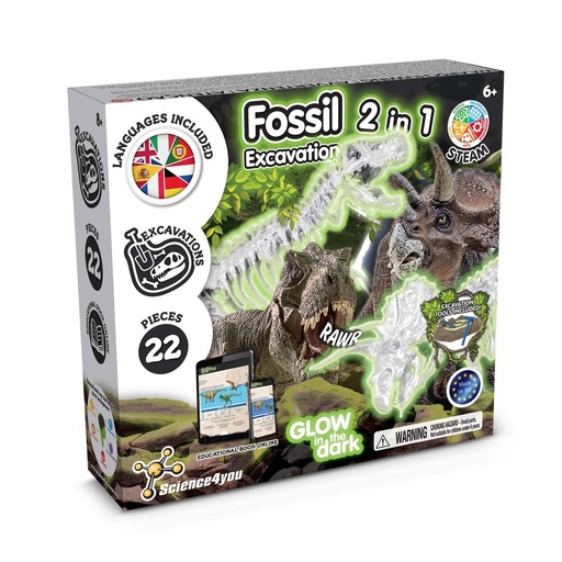 [STR-35823-100] 2 in 1 Fossil Excavation Kit I. Gioco educativo per bambini