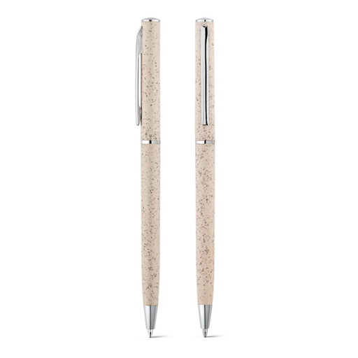 [STR-81203-150] DEVIN. Penna a sfera in fibra di paglia di grano e ABS con meccanismo a rotazione