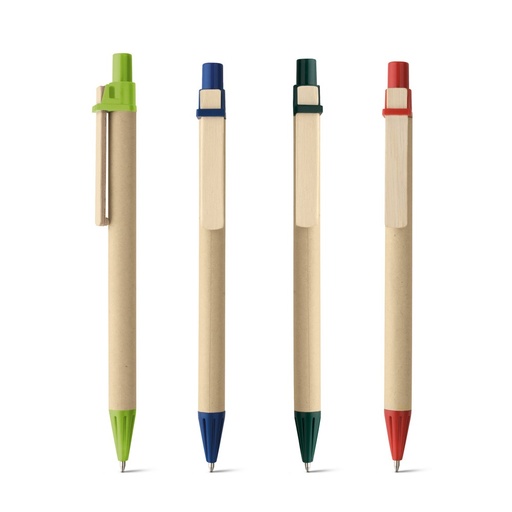 NAIROBI. Penna a sfera in carta kraft e clip in legno
