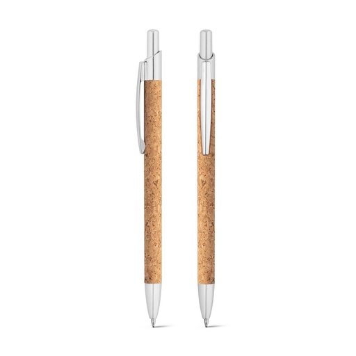 [STR-91647-160] NATURA. Penna a sfera in sughero e alluminio riciclato (100% rAL) con clip