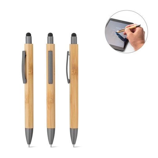 [STR-91770-147] ZOLA. Penna a sfera in bambù con finitura opaca