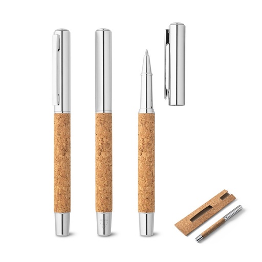 [STR-91783-160] ANDREW. Roller con corpo in acciaio inox (90% rSS) e sughero, con clip