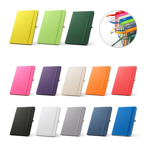 ANNE. Block notes A5 in poliestere riciclato (100% rPET) con fogli a righe