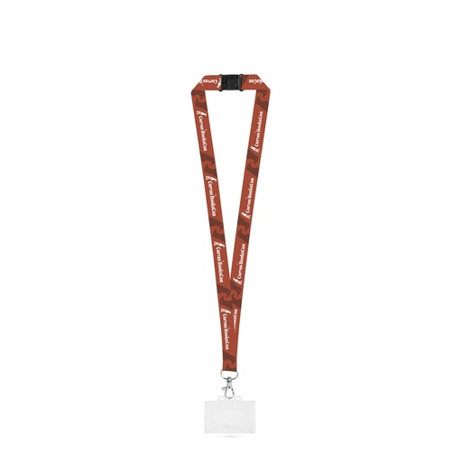 [STR-94430-301] BARNSLEY. SET Lanyard SUBLIMATION Lungo II (20 mm) in poliestere riciclato (100% rPET) con moschettone da 20 mm, chiusura di sicurezza e porta badge/tessera rigido 91 x 68 mm
