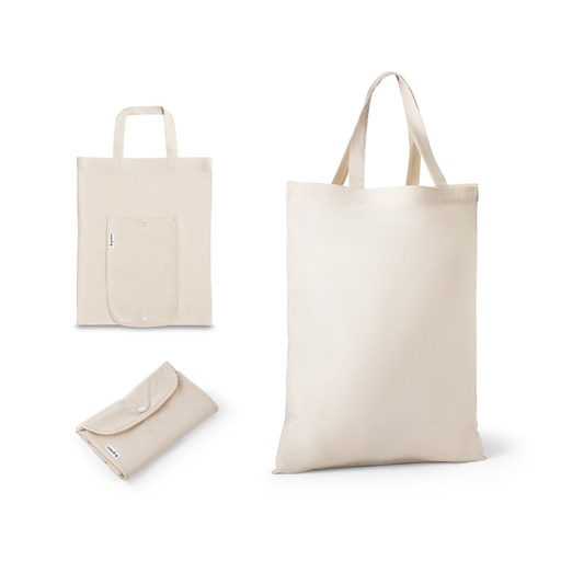 [STR-92332-150] BEIRUT. Borsa pieghevole in cotone (50%), cotone riciclato (30%) e poliestere (20% rPET) (140 g/m²)
