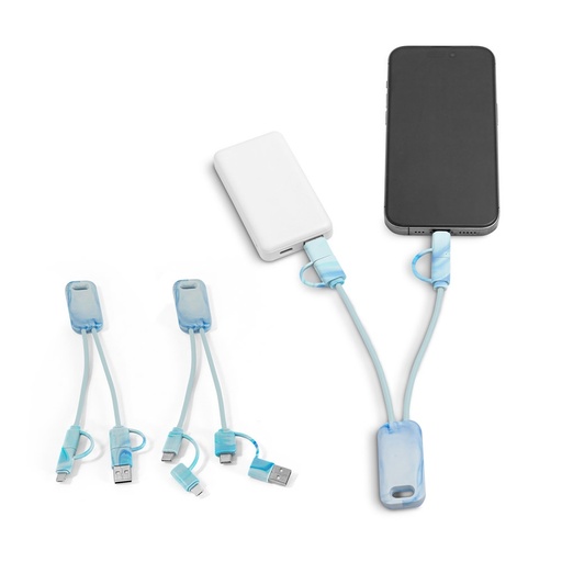 [STR-97191-100] BERNERS. Cavo USB 6-in-1 superveloce in PET riciclato (100% rPET)