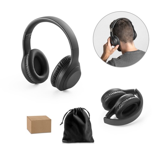 [STR-97138-103] BETTENCOURT. Cuffie wireless pieghevoli con ANC e 15 ore di autonomia in ABS riciclato (100% rABS