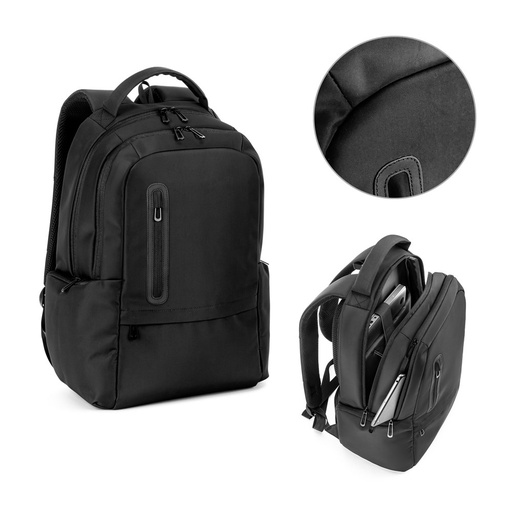 [STR-92530-103] BOSTON SOLID. Zaino per laptop (17") in nylon 150D con 2 scomparti imbottiti