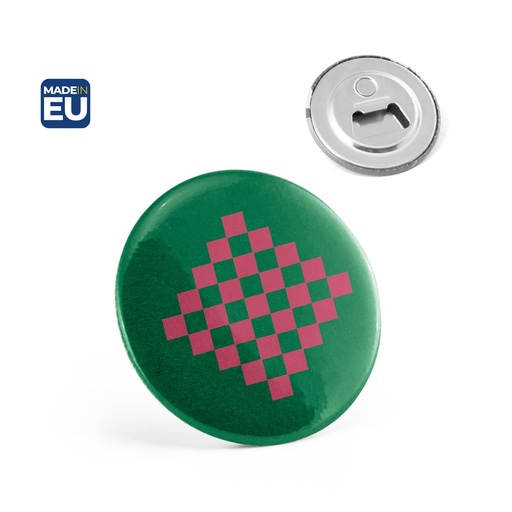 [STR-73132-340] Button P'IN 12. Button P'IN 12. Pin rotondo con calamita e apribottiglie