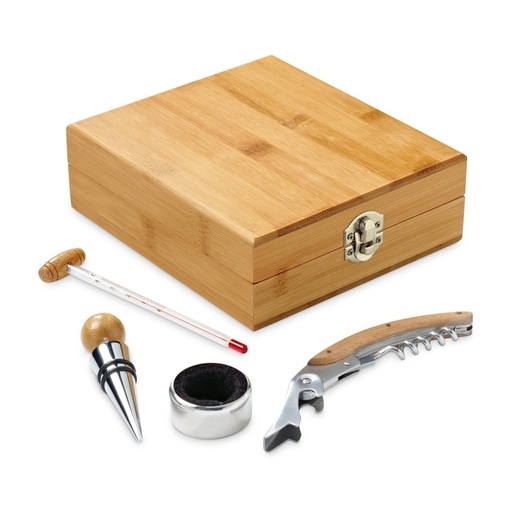 [STR-94190-160] CABERNET. Set da vino in bambù, acciaio inossidabile, vetro e ABS
