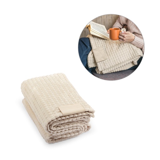 [STR-99096-131] CELINE. Coperta in poliestere riciclato (100% rPET) con dettaglio cucito per la personalizzazione