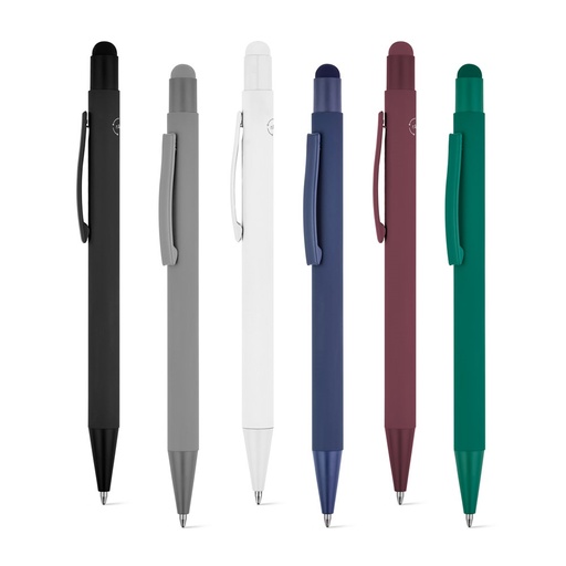 CLINT TOUCH. Penna a sfera dal design moderno, realizzata in alluminio riciclato (100% rAL) con finitura gommata
