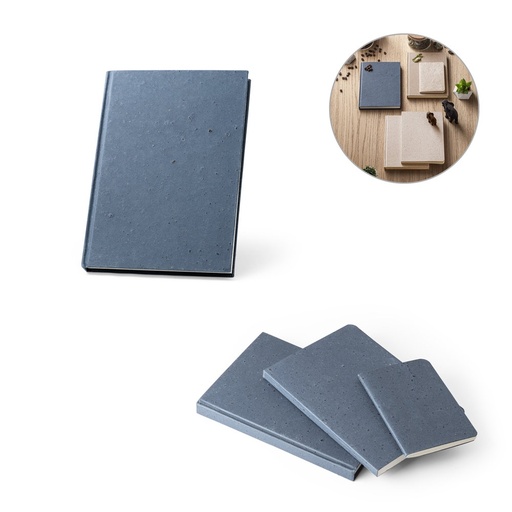 [STR-93295-104] COFFEEPAD RIGID. Block notes A5 con copertina semirigida fatta con gli scarti della buccia di caffé (65%)