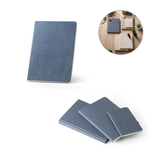 [STR-93289-104] COFFEEPAD SEMI-RIGID. Block notes A5 con copertina semirigida fabbricata attraverso gli scarti della buccia di caffé (65%)
