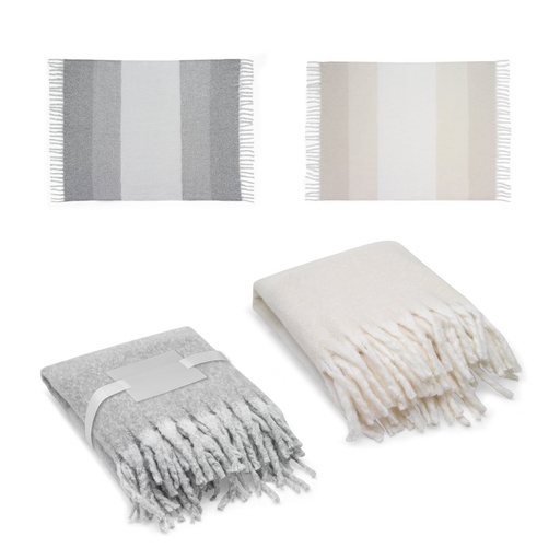 COMFY. Coperta in poliestere riciclato (100% rPET) (300 g/m²), effetto simile al mohair