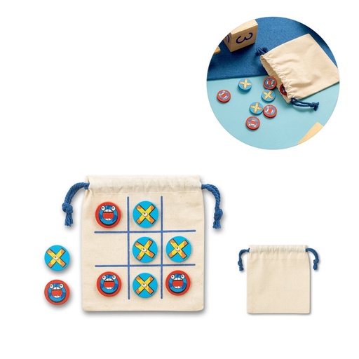 [STR-98097-150] CROSSES. Classico gioco del tris con 10 pezzi in legno compensato