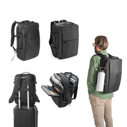 [STR-92318-103] DALLAS. Zaino da viaggio in poliestere 600D riciclato ad alta densità per laptop da 17.3 pollici