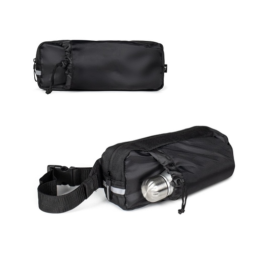 DELFOS POUCH SHINY. Marsupio 300D poliestere riciclato (finitura lucida) e 600D poliestere riciclato con elementi riflettenti