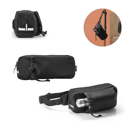 [STR-92091-103] DELFOS POUCH. Marsupio 300D poliestere riciclato e 600D poliestere riciclato con elementi riflettenti