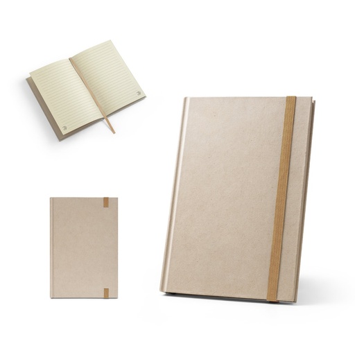 [STR-93286-160] DICKINSON. Quaderno A5 con copertina rigida in carta di canna da zucchero (80% canna da zucchero) con pagine a righe
