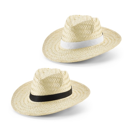 EDWARD POLI. Cappello in paglia naturale con nastro in poliestere