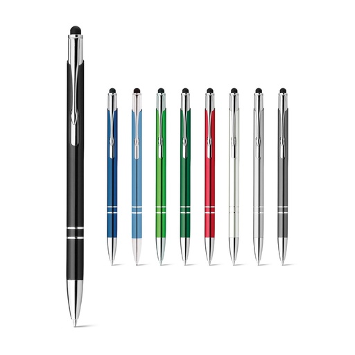 GALBA. Penna a sfera in alluminio con punta touch e clip