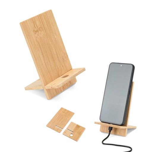 [STR-93639-160] GALEN. Supporto in bambù per cellulare, composto da 2 parti smontabili