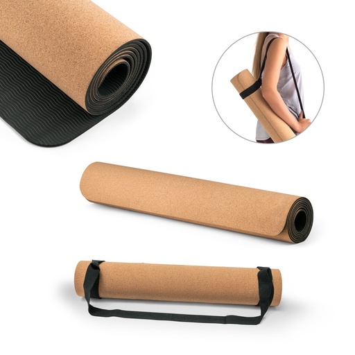 [STR-98138-160] GERES. Tappetino per yoga in sughero e TPE, spessore fino a 3.7 mm