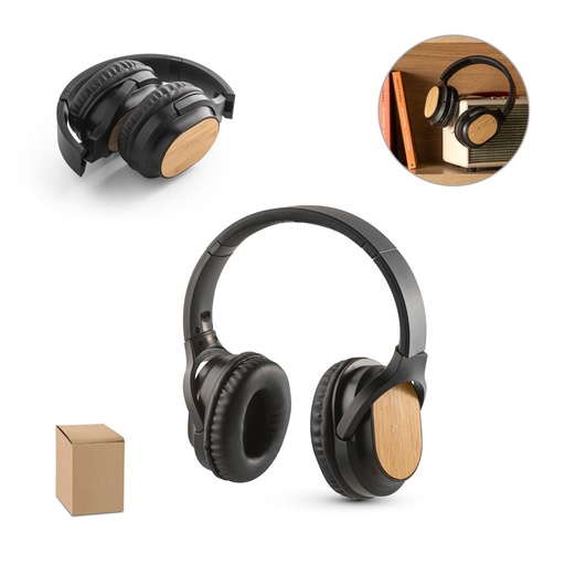 GOULD. Cuffie wireless pieghevoli con durata della batteria di 4 ore in bambù e ABS