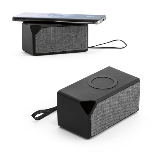 [STR-97933-103] GRUBBS. Altoparlante portatile in ABS con caricatore wireless