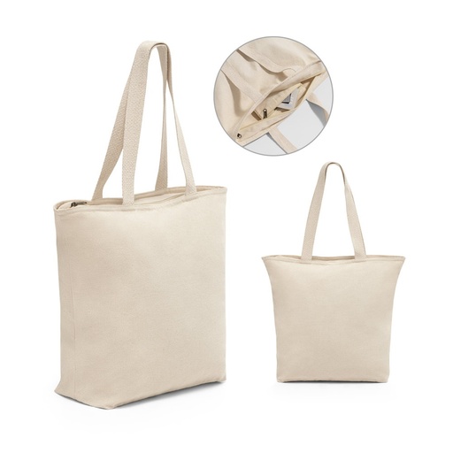 [STR-92926-150] HACKNEY. Borsa in cotone 100% con chiusura (280 g/m²)