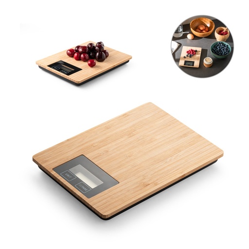 [STR-94312-160] HEISENBERG. Bilancia da cucina digitale in bambù